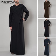 Incerun Pria Ethnic Saudi Arab Thobe Jubba Thobe Tunic Dress Muslim