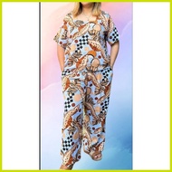 ∆ ◜ ∥ ➠ Ara Square neck Plussize Challis Terno pants 3xl