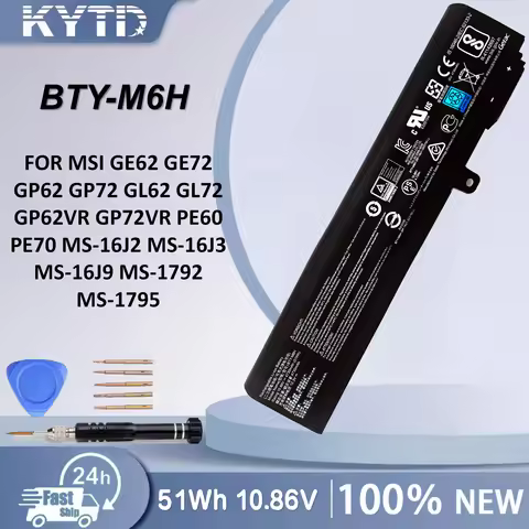 KYTD BTY-M6H Battery For MSI GE62 GE72 GP62 GP72 GL62 GL72 GP62VR GP72VR PE60 PE70 MS-16J2 MS-16J3 M