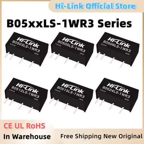 Hi-Link B0505LS-1WR3 B0512LS-1WR3 B0524LS-1WR3 CE UL RoHS 1W 3.3V 5V 9V 12V 24V DC DC Converter Powe