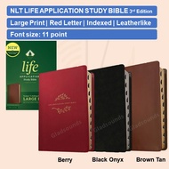 NLT Large Print Life Application Study Bible | Leatherlike | Indexed | Red Letter
