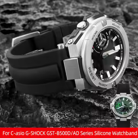 Modified Waterproof Rubber Watchband For Casio G-SHOCK GST-B500 GST-B500D/AD Series Silicone strap M