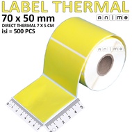 COLOR THERMAL LABEL 70 X 50 contents 500 PCS - Direct Thermal Barcode Label Color 70X50 mm - Color T