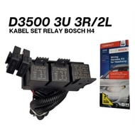 Bosch H4 Car Headlamp Relay Cable Set 3 Relays D3500= H4