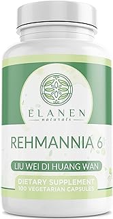 Elanen Naturals Liu Wei Di Huang Wan, Rehmannia 6, Six Flavor Rehmannia, 100 Vegetable Capsules