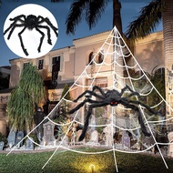 New Giant Halloween Spider Web 59'' Giant Spider Halloween Decorations with LED Eyes, Halloween Spid