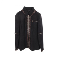 【二手】香奈兒 (Chanel) Coco Mark 紐扣拉鍊外套 P38750V25674 羊毛真絲拉鍊外套 女款 二手 A