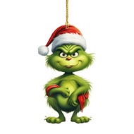 New cross-border 2D Grinch baby pendant Christmas decoration Christmas tree ornament acrylic pendant
