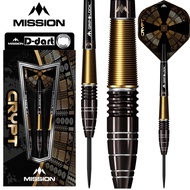 MISSION STEEL TIP DART - 22G/24G Crypt M1 Black Gold 90% Tungsten Steel Darts (ARROW DART KELULI)