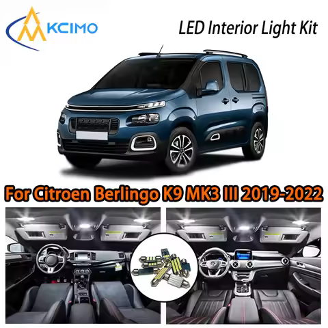 Amazing With LED Lights For Citroen Berlingo K9 MK3 III 2019-2022, White Ice Blue Two Colors Super B