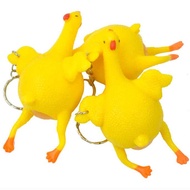 GANTUNGAN Squishy Keychain Anti Stress Laying Chicken Model Turkey Egg Surabaya