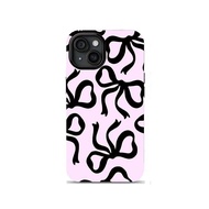 Phone case Applicable iPhone Black bow on foundation iPhone17pro 16 15Two in One14promax13Double Lay