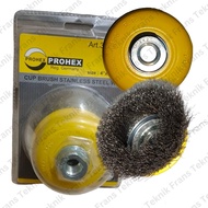 PUTIH Stainless Steel Wire Brush 4" Grinding Straight Bowl Brush/Cup Brush Stainless Steel Wire (344