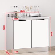 Stainless Steel Kitchen Cabinet Integrated Rental Home Simple Economical Cabinet Stove Cabinet Solid Wood Multi-Function Storage Cabinet Kabinet dapur