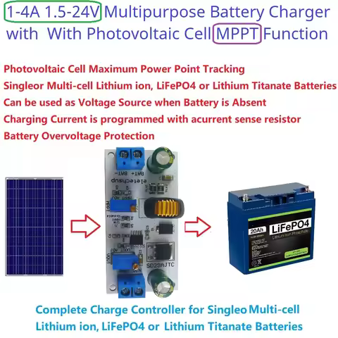 MPPT Solar Charge Controller Module 4A 3.6-24V Li-ion Li-po LiFePO4 Battery Charger SD29AJTC For 9V 