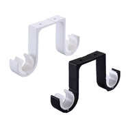 PCF* 2x Double Curtain Rod Bracket Curtain Rod Holders Double Rod Bracket for Walls