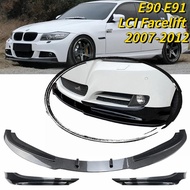 5PCS For BMW 3 Series E90 E91 LCI Facelift Car Front Bumper Lip Body Kit Spoiler Splitter Bumper Canard Lip Splitter 200