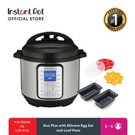 Instant Pot Duo PLUS 9-IN-1 with Silicone Egg Set and Mini Loaf Pans, Multi-Use Smart Pressure 6 Qua