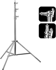 Light Stand Photography Heavy Duty Stainless Steel Light Stand,Photography Spring Cushion Light Stand with 1/4"to3/8" Universal Adapter for Studio Strobe Flash Softbox Max Load 22lb Length 9.3ft/112in