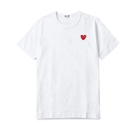 CDG PLAY RED HEART PATCH ORIGINAL WHITE T-SHIRT