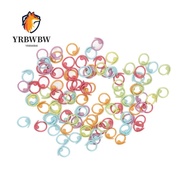 YRBWBW 100Pcs  Markers Rings, Curved Open Metal Crochet  Markers, Durable Colorful Metal  Markers Fo