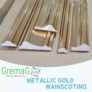 GOLD wainscoting/PVC GOLD wainscoting/Good quality/Easy DIY/8Feet/ALL READY STOCK/Metallic Gold