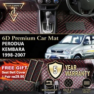 Top Carpet PERODUA KEMBARA ( 1998 - 2007 ) 6D PU Leather Car Carpet VIP Car Mat Floor Mat Alas Kaki 