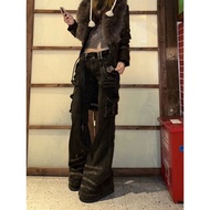 American Punk Low-Waist Overalls Jeans | Spring 2025 Micro Flare Y2K Style Inspired by Asian Culture