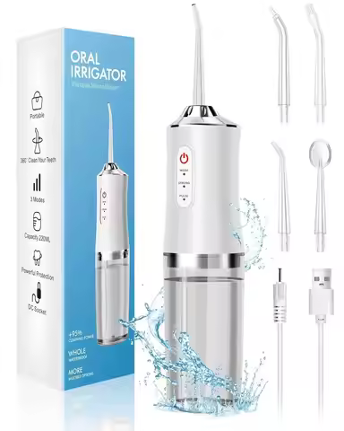 Water Dental Flosser Teeth Picks - 4 Jets 3 Modes Portable Cordless Water Flosser for Teeth Cleaner,