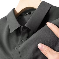 M-5XL Plain All Match Plus Size Short Sleeved Collar T Shirt Men Business Casual Short Sleeved Polo Shirt