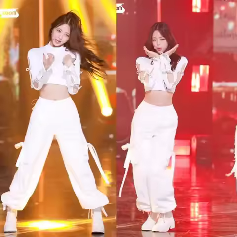 Korean Group HipHop White Pants Kpop Stage Outfits Kpop Idol Jazz Dance Gogo Dancer Street Wear Danc