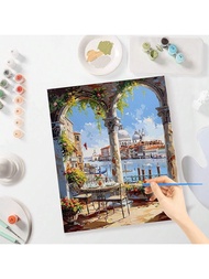 1/2pcs Diy Painting By Numbers City Acrylic Paint On Canvas Modern Landscape Picture By Numbers For 