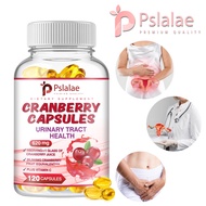 Pslalae - แคปซูลอาหารเสริมแครนเบอร์รี่ - วิตามินซี, แครนเบอร์รี่ - เสริมความแข็งแรงสามเท่า - ระบบทาง