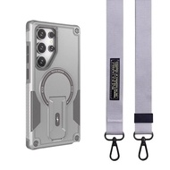 เคสโทรศัพท์มือถือ Samsung A55 Military Grade Shockproof กันกระแทกแบบแม่เหล็กพร้อมสายคล้องคอหนา สำหรั