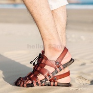 Men Sandals Leather  Beach Casual Shoes Outdoor Summer Fashion Gladiator Shoes UZKS