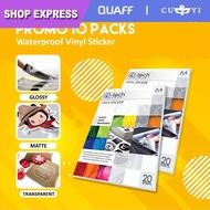 10 PACKS A4 SIZE I-tech Waterproof Vinyl Sticker Glossy | Matte Transparent | SPX