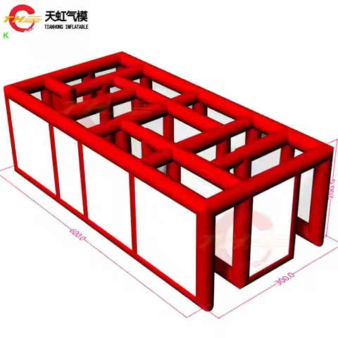 Fast Ship 6m/9m/10m Inflatable Maze Arena Oxford Material Christmas Haunted House with Roof Optional