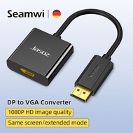 Seamwi DisplayPort (DP) to VGA Adapter Male to Female for Projector HDTV Desktop Laptop PC Monitor