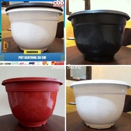 30 Cm Barrel Pot/ Jumbo Pot/ White- Black 30 Cm Flower Pot Trending