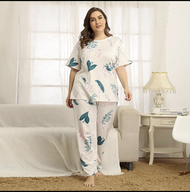 (8XL Short Sleeve) Baju Tidur 8XL Pajamas Plus Size Women's Ladies Pyjamas Setwear Nightwear Sleepwear  Baju Tidur Perempuan Pajamas Wanita Saiz Besar Jumbo size pyjamas ladies