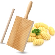 Papan Gnocchi dan Pin Penggelek Ravioli, Alat Pembuat Pasta Gnocchi Kayu Penggelek Dayung Papan Gnoc
