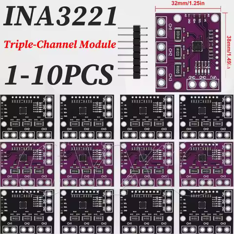 INA3221 Triple-Channel Shunt Current Voltage Monitor Sensor Low/High Side I2C Output Power Monitorin