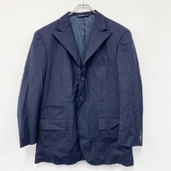 Ralph Lauren Polo 訂製夾克，條紋，海軍藍，古著。