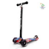 Foldable Scooter for Kids 3 Wheel Scooter with Light Up Wheels Kick Scooter for Toddlers 3-8 Year with Adjustable Height Lightweight Scooter