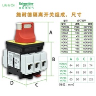 Schneider Three-Phase Isolation Load Switch VCF02C Set 12A-175AV0C Handle KCF1PZC Knife Switch FC7H
