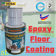 EPOXY💥E-Launching Promotion💥 5Liter (SEQA PAINT) Two Pack Epoxy Floor Paint - 4 Liter (Part A) + 1 Liter Hardener