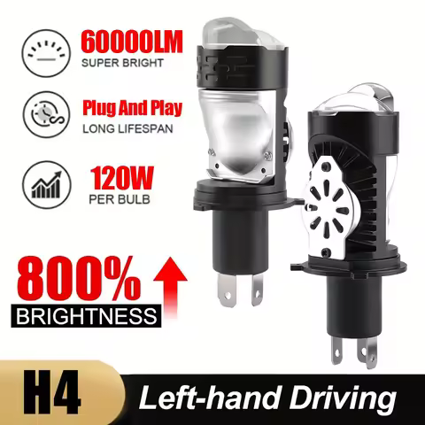 1/2PCS H4 Projector Lens LED Car Headlight Bulbs 30000LM CANBUS Turbo Bulb H4 High Power Bi H4 bulb
