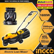 BUILDMATE Ingco Electric Lawn Mower 1600W Hand Push Lawn Mower Grass Trimmer Grass Cutter LM385 IPT
