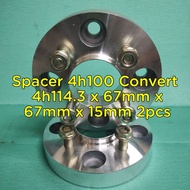 Spacer 4h100 Convert 4h114.3 x 67mm x 67mm x 15mm 2pcs