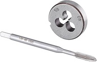 Burkit 1/8"-40 UN Tap and Die Set, 1/8 x 40 UN Machine Thread Tap and Round Die Right Hand